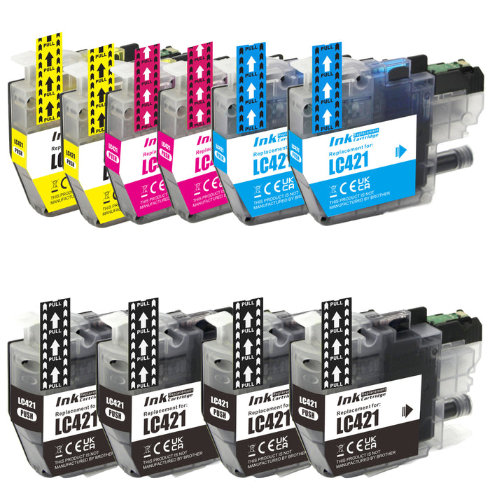 10x kompatible Tintenpatronen für Brother LC421XL (4x BK, 2x C, 2x M, 2x Y) ValuePack