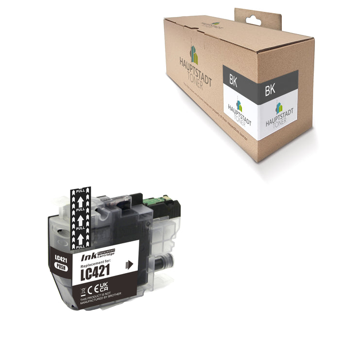 1x kompatible Tintenpatrone für Brother LC421XL Black / Schwarz