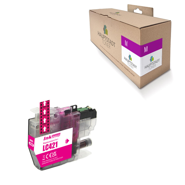 1x kompatible Tintenpatrone für Brother LC421XL Magenta / Rot