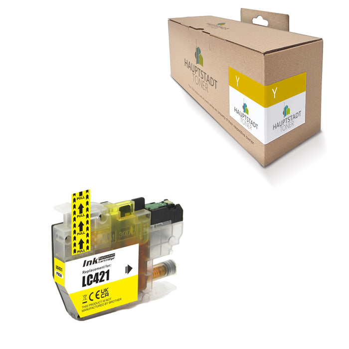 1x kompatible Tintenpatrone für Brother LC421XL Yellow / Gelb