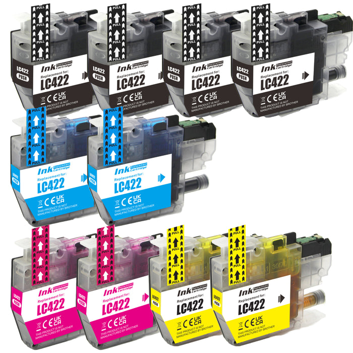10x kompatible Tintenpatronen für Brother LC422XL (4x BK, 2x C, 2x M, 2x Y) ValuePack