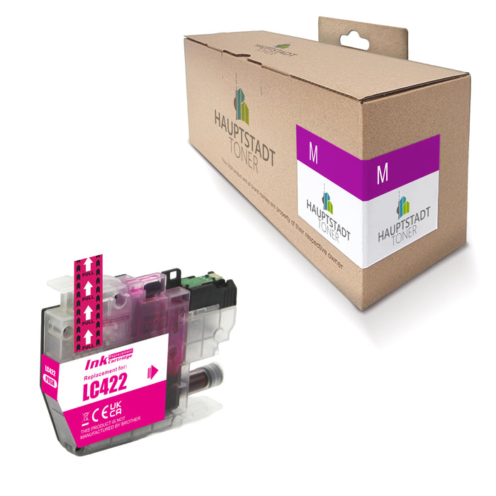 1x kompatible Tintenpatrone für Brother LC422XL Magenta / Rot