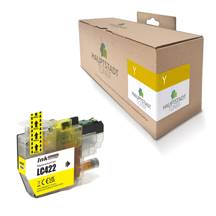 1x kompatible Tintenpatrone für Brother LC422XL Yellow / Gelb