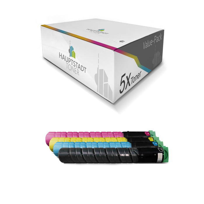Toner 5x Tonerpatrone kompatibel als Ersatz für Ricoh Aficio MPC2051 MPC2551 ersetzt 842061 - 842064 TYPE-MPC2551 Set