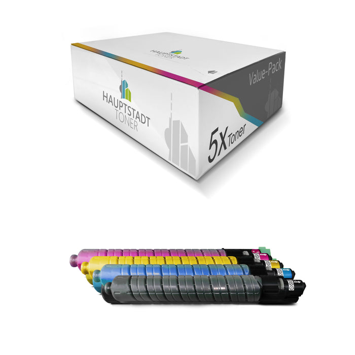 Toner 5x Tonerpatrone kompatibel als Ersatz für Ricoh Aficio MPC3500 MPC4500 ersetzt 888608 - 888611 Set
