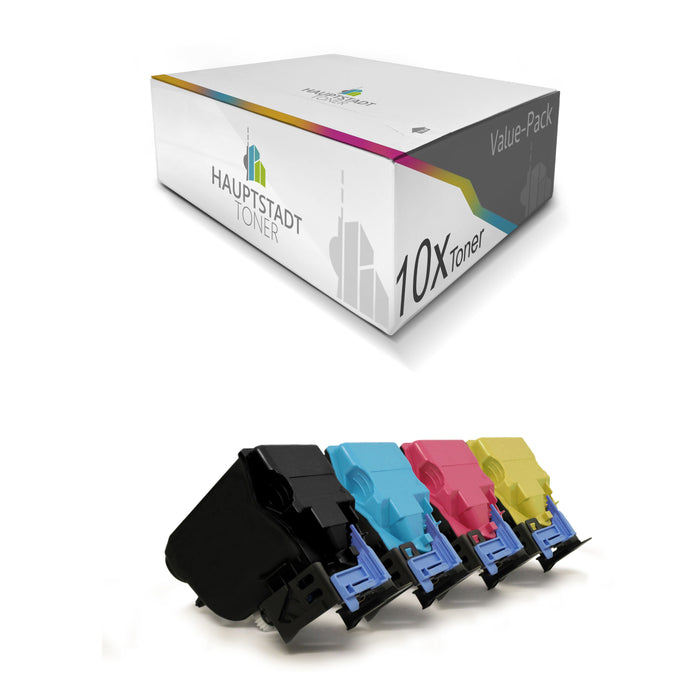 Toner 10x Tonerpatrone kompatibel für Konica Minolta Bizhub C25 ersetzt TNP27 Black Cyan Magenta Yellow