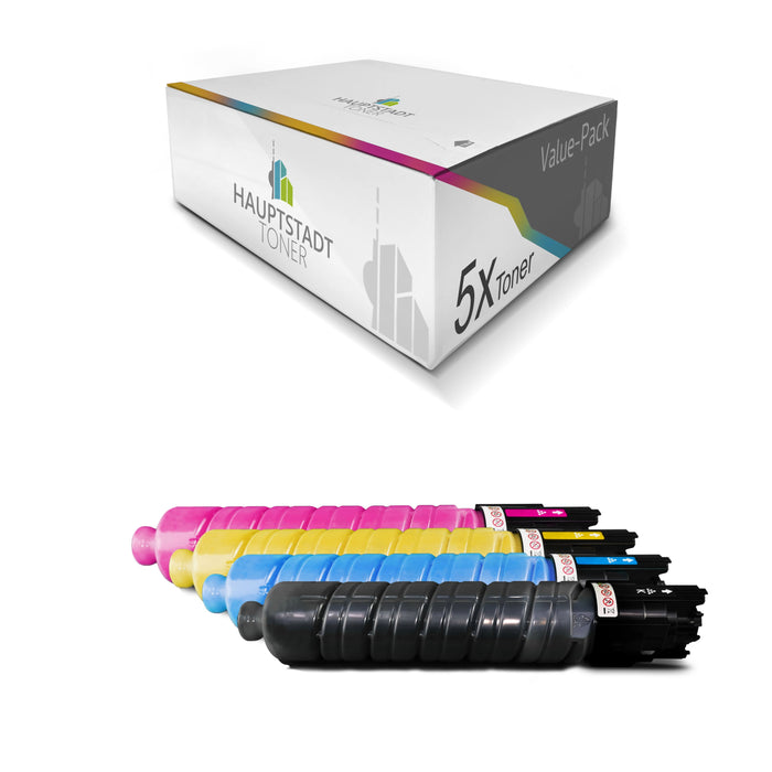 Toner 5x Tonerpatrone kompatibel für Ricoh Aficio MPC300 MPC400 MPC401 ersetzt 841550 - 841553 Set
