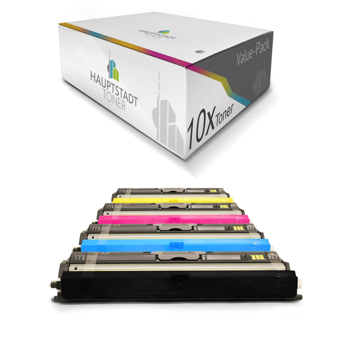 Toner 10x Tonerpatrone kompatibel für OKI C110 C130 ersetzt 44250721 - 44250724 Patronen Cartridges