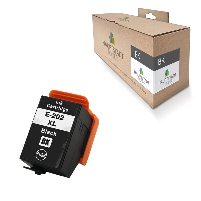 1x kompatible Tintenpatrone für Epson 202 Black / Schwarz (Kiwi)