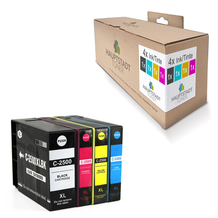 4x kompatible Tintenpatronen für Canon PGI-2500 (BK, C, M, Y)