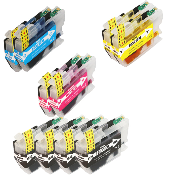 10x kompatible Tintenpatronen für Brother LC-3213 (4x BK, 2x C, 2x M, 2x Y)