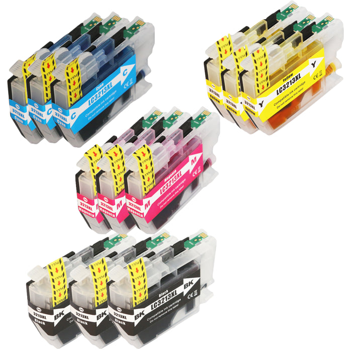 12x kompatible Tintenpatronen für Brother LC-3213 (3x BK, 3x C, 3x M, 3x Y)
