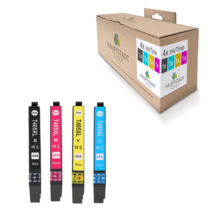4x kompatible Tintenpatronen für Epson 405XL T405XL (BK, C, M, Y) C13T05H640 Koffer Multipack