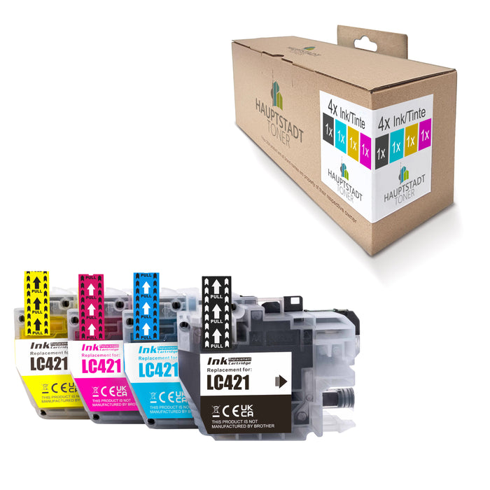 4x kompatible Tintenpatronen für Brother LC421XL (BK, C, M, Y) ValuePack