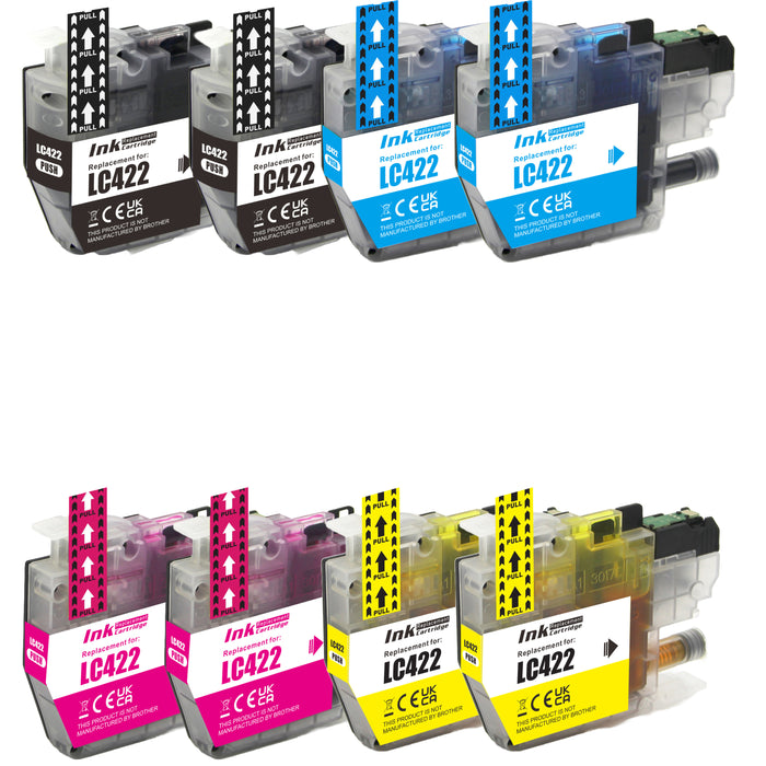 8x kompatible Tintenpatronen für Brother LC422XL (2x BK, 2x C, 2x M, 2x Y) ValuePack