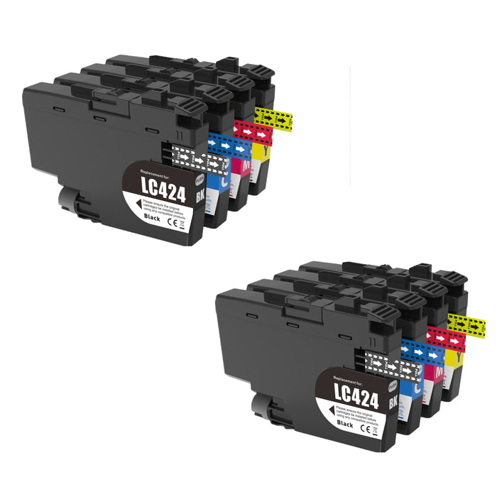 8x kompatible Tintenpatronen für Brother LC424XL (2x BK, 2x C, 2x M, 2x Y) ValuePack