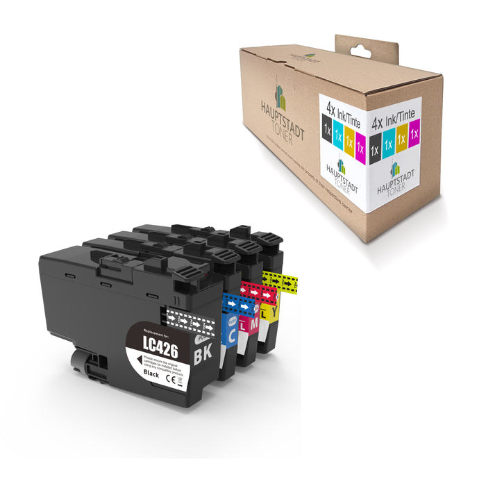 4x kompatible Tintenpatronen für Brother LC426XL (BK, C, M, Y) ValuePack