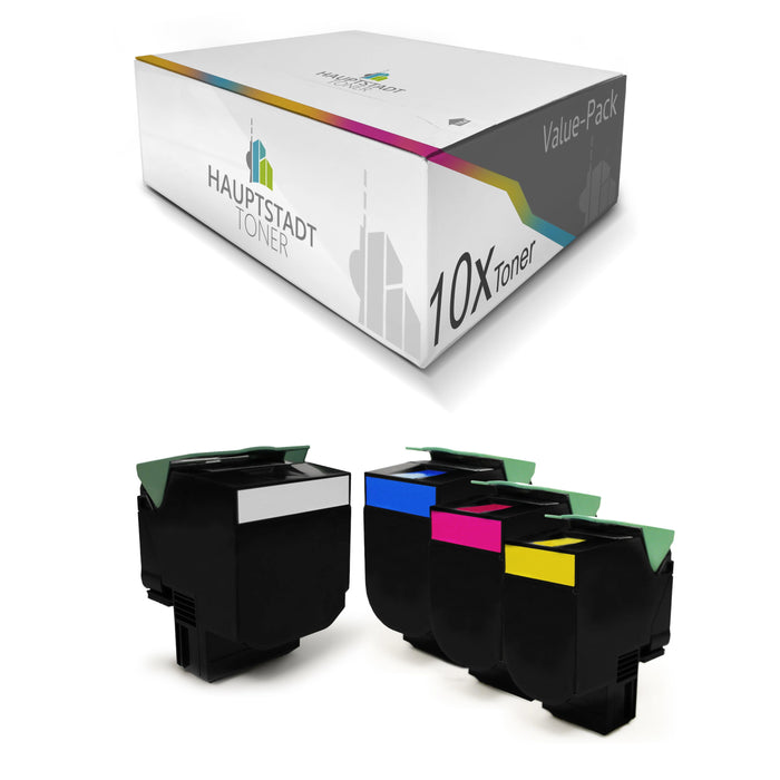 Toner im Set 10x Tonerpatrone kompatibel für je Lexmark CS720 CS725 CX725 für je ca.3000 Seiten