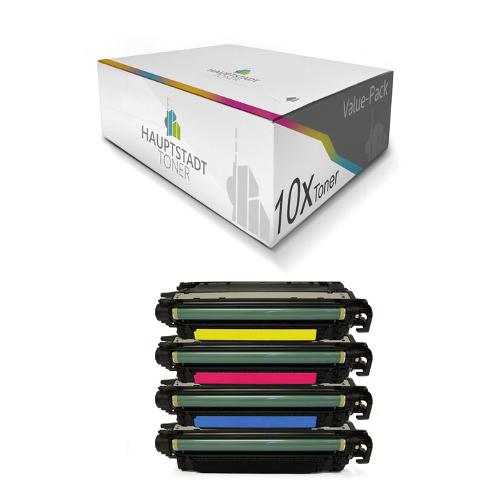 Toner im Set 10x Tonerpatrone kompatibel für HP Color LaserJet Enterprise Flow MFP M681 ersetzt CF470X-73X 657X