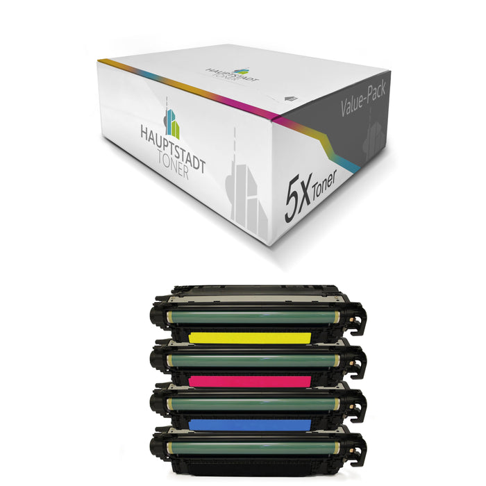 Toner 5x Tonerpatrone kompatibel für HP LaserJet M551 M570 M575 ersetzt CE400A-03A 507A
