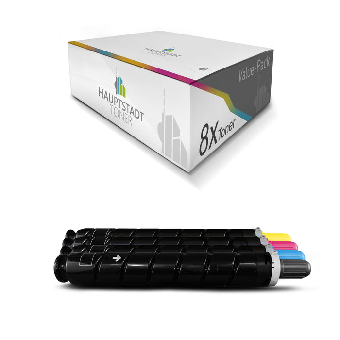 Toner 8x Tonerpatrone kompatibel für Canon Imagerunner Advance C2020 C2025 C2030 C2220 C2225 C2230 ersetzt C-EXV34 Set