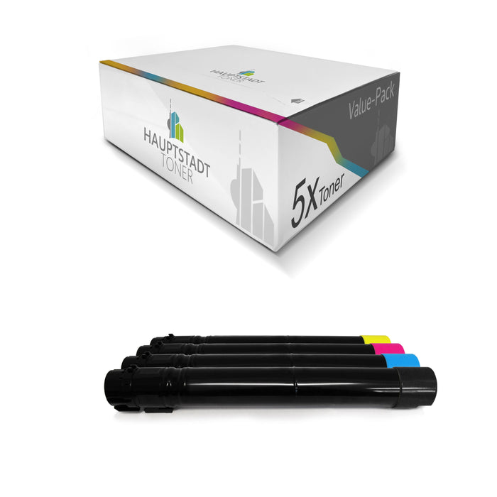 Toner 5x Tonerpatrone kompatibel für Xerox Workcentre 7120 7125 7220 7225 ersetzt 6R01458 6R01458 6R01459 6R01460 Set