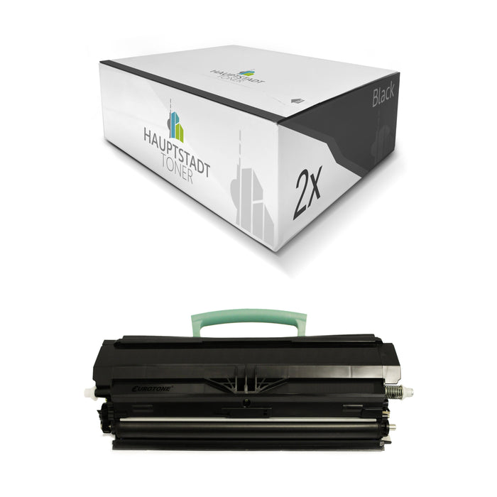 Toner 2x Tonerpatrone kompatibel für Lexmark E460 ersetzt 00E460X11E Schwarz Black