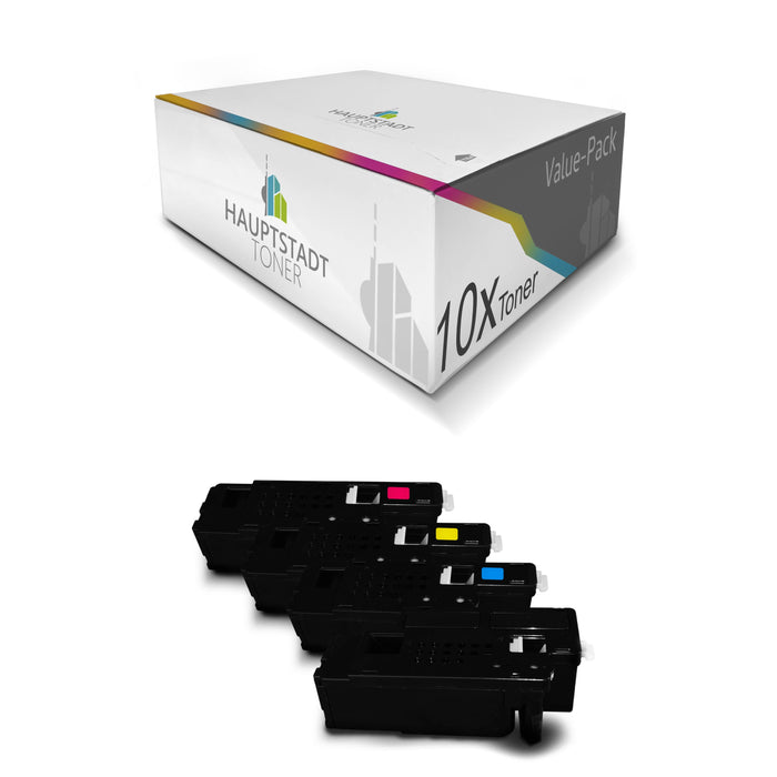 XXL Toner im Set 10x Tonerpatrone kompatibel für Dell C1760 C1765 ersetzt 593-11143 593-11142 593-11141 593-11140 CMYK