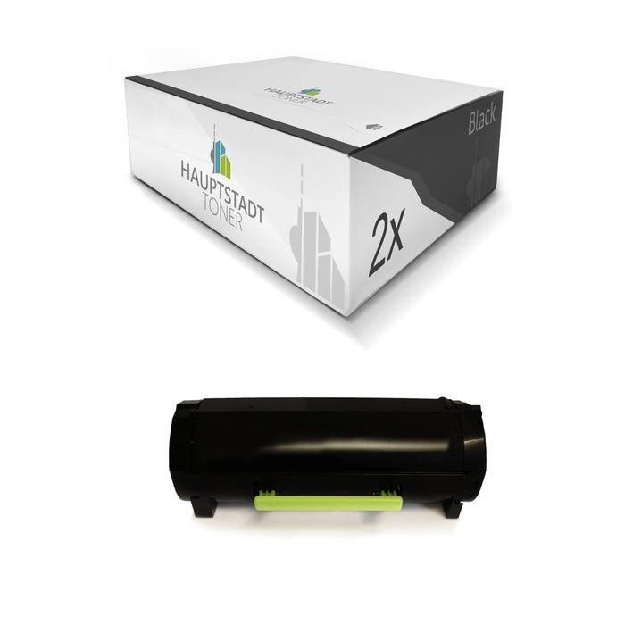 Toner 2x Tonerpatrone kompatibel für Lexmark MS410 MS415 MS510 MS610 ersetzt 50F2X00 502X Black Schwarz