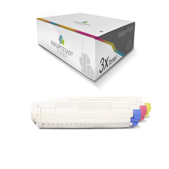 Toner 3x Tonerpatrone kompatibel als Ersatz für OKI C822N C822 C822DN C822CDTN ersetzt 44844613 - 44844615 Color