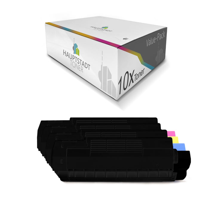 Toner im Set 10x Tonerpatrone kompatibel als Ersatz für OKI C5100 C5150 C5200 C5300 C5400 ersetzt 42127405-08