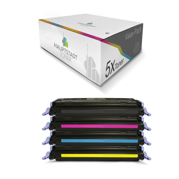 Toner 5x Tonerpatrone kompatibel für HP Color LaserJet CM1015 CM1017 ersetzt Q6000A-03A 124A
