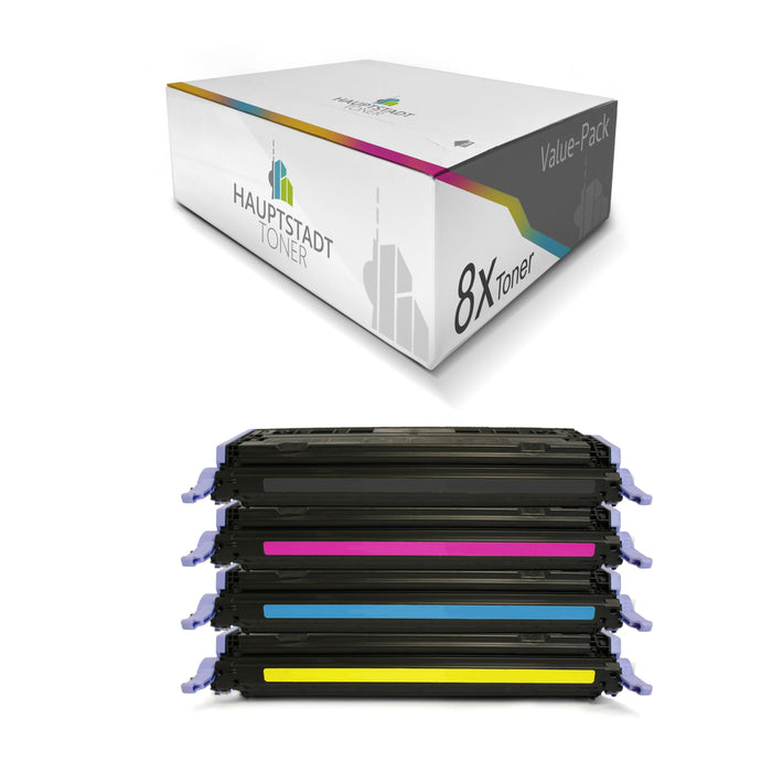 Toner 8x Tonerpatrone kompatibel für HP Color LaserJet CM1015 CM1017 ersetzt Q6000A-03A 124A