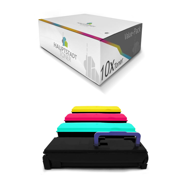 Toner 10x Tonerpatrone kompatibel für Kyocera Ecosys P7035cdn ersetzt TK-570 Black Cyan Magenta Yellow