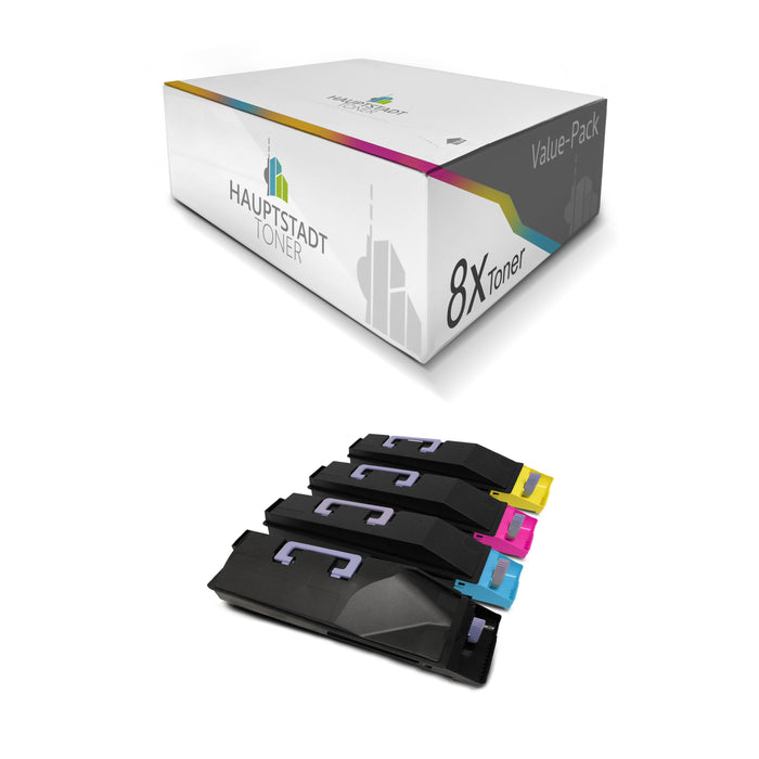 Toner 8x Tonerpatrone kompatibel für Kyocera FS-C8500DN ersetzt TK-880 Schwarz Blau Rot Gelb